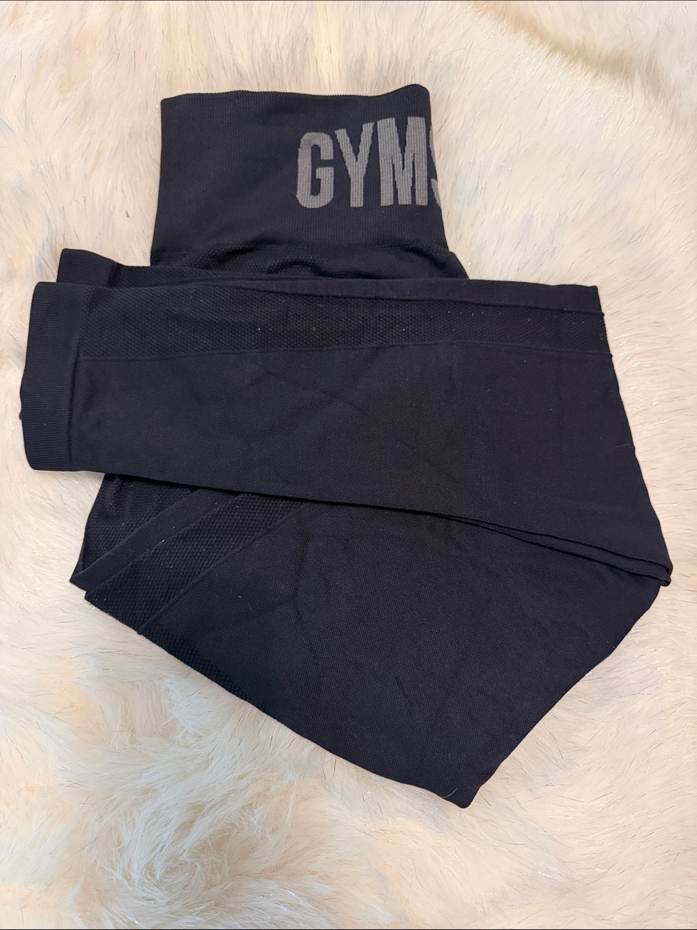 Gymshark Black Seamless High-Rise Leggings with 'GYM' Logo